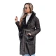 Moteriškas juodas paltas su kailiu Fiona Moteriškos striukės