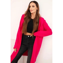 Moteriškas ryškiai rožinis megztinis su gobtuvu Alison