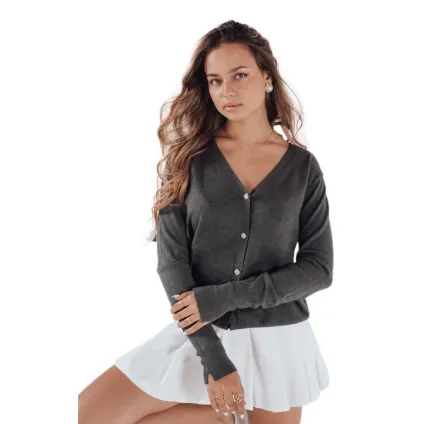Kobiety ciemnoszary sweter Glow Swetry damskie