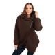 Moteriškas tamsiai rudas džemperis pašiltintas su gobtuvu Jonit