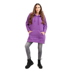 Moteriškas violetinis džemperis su gobtuvu Wine 