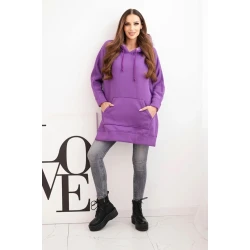 Moteriškas violetinis džemperis su gobtuvu Wine 