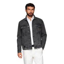 Vyriška juoda džinsinė striukė Auger