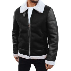 Vyriška juoda odinė striukė Mito