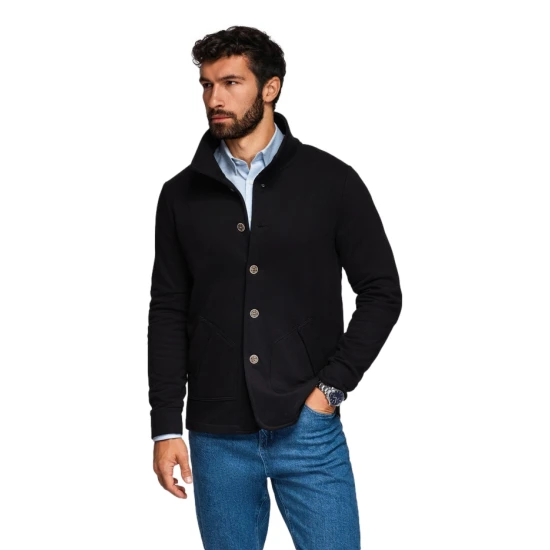 Vyriškas juodas džemperis Leo Megztiniai