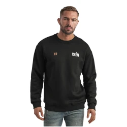Vyriškas juodas džemperis be gobtuvu Crew