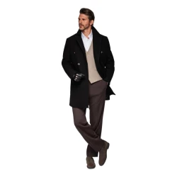 Vyriškas juodas paltas Elegant