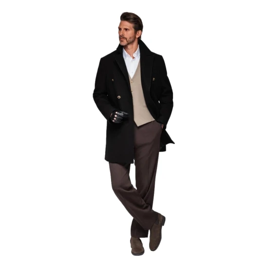 Vyriškas juodas paltas Elegant Paltai
