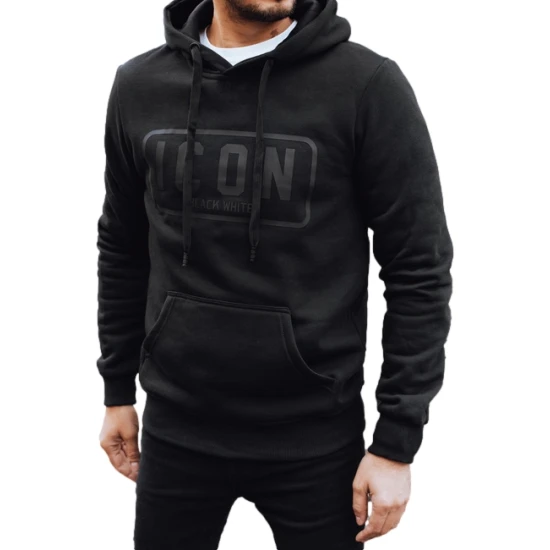 Vyriškas juodas pašiltintas džemperis Icon Džemperiai su užrašais