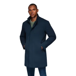 Vyriškas tamsiai mėlynas paltas Alpi