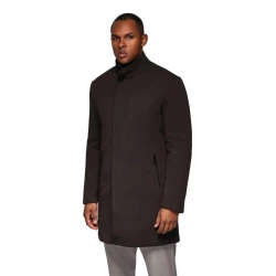 Vyriškas tamsiai rudas paltas Alpi