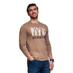 Vyriški rudos spalvos marškinėliai ilgomis rankovėmis Nyc