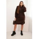 Moteriška pašiltinta tamsiai ruda suknelė su gobtuvu Leagve Ilgos suknelės