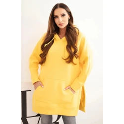 Moteriškas geltonas džemperis su gobtuvu Wine 