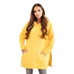 Moteriškas geltonas džemperis su gobtuvu Wine 