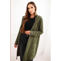 Moteriškas chaki megztinis su gobtuvu Alison