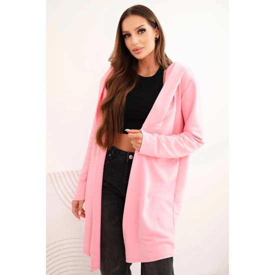 Moteriškas šviesiai rožinis megztinis su gobtuvu Alison Moteriški megztiniai