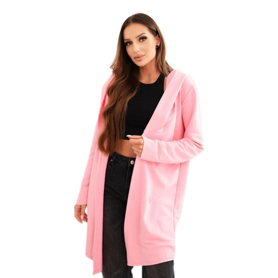 Moteriškas šviesiai rožinis megztinis su gobtuvu Alison Moteriški megztiniai