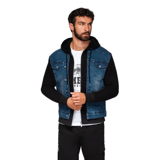 Vyriška tamsiai mėlyna džinsinė striukė Ofen Rudeninės / Pavasarinės