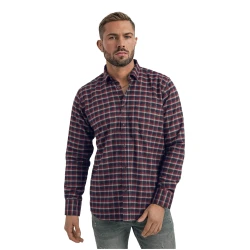 Vyriški tamsiai mėlyni-bordo languoti marškiniai Marino