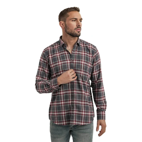 Vyriški bordo-pilki languoti marškiniai Marino Marškiniai