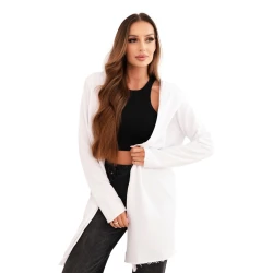 Moteriškas baltas megztinis su gobtuvu Alison