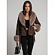 Loren Women's Dark Brown Winter Jacket with Fur Trim