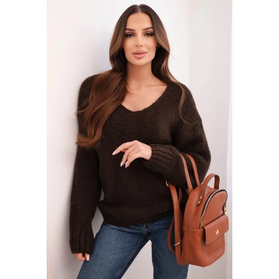 Moteriškas rudos spalvos megztinis Elin