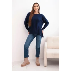 Moteriškas tamsiai mėlynas megztinis Star