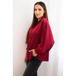 Moteriška elegantiška bordo spalvos palaidinė Amand