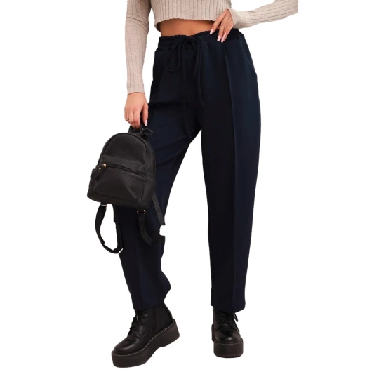 Moteriškos tamsiai mėlynos spalvos kelnės Ador