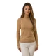 Moteriškas šviesiai rudas megztinis aukštu kaklu Vestin