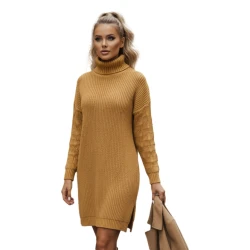 Moteriška megzta geltonos spalvos suknelė Fuerta