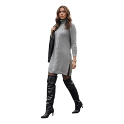 Moteriška megzta pilkos spalvos suknelė Mirand