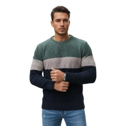 Vyriškas chaki ir tamsiai mėlynas megztinis Epic