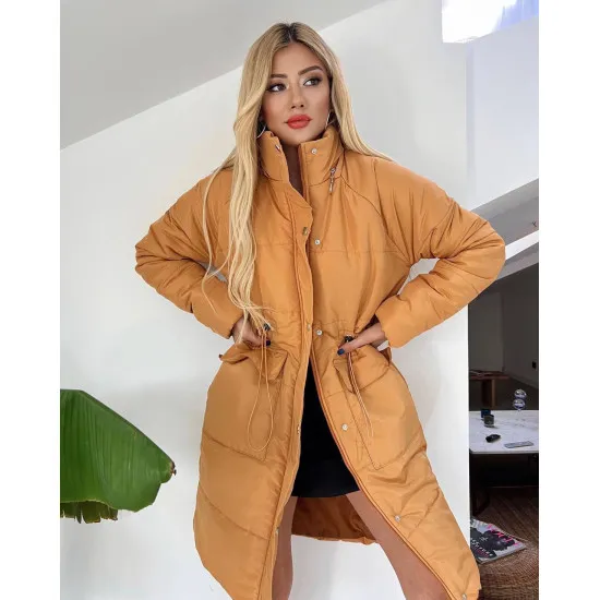 Stilinga šviesiai ruda moteriška striukė be gobtuvo Arova PK4024 Premium