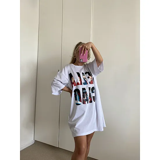 Moteriški oversize balti marškinėliai Ciao PK4441 Premium