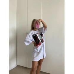 Moteriški oversize balti marškinėliai Nairobi