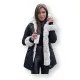 Juoda moteriška striukė su šviesiu kailiu Arctic TY3985