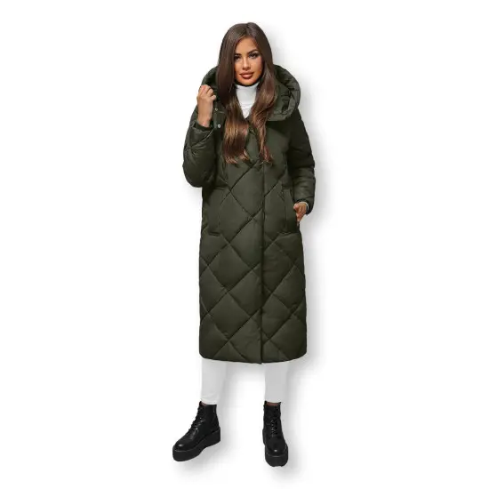 Moteriška žalia dygsniuota žieminė striukė Coco JS/5M3173/136