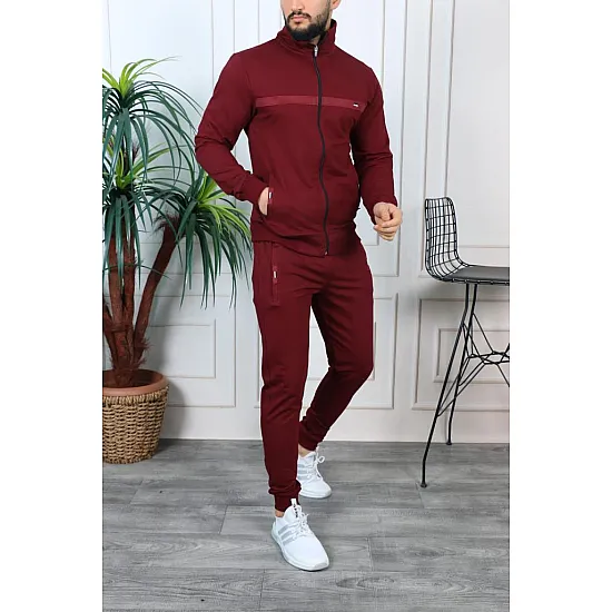 Mens tracksuit in burgundy Orest PK3004 Premium