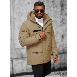 Rusva vyriška striukė su gobtuvu Žiema