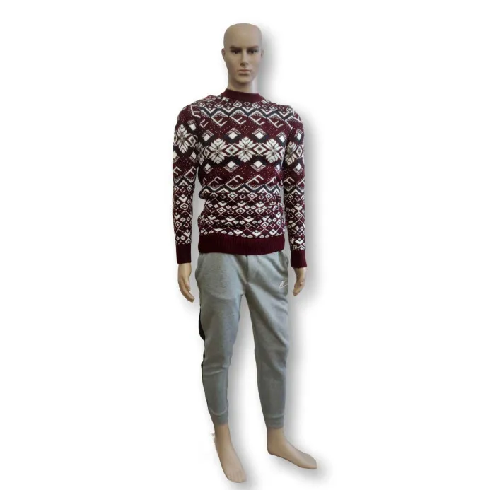 Flake burgundy sweater for men h4146
