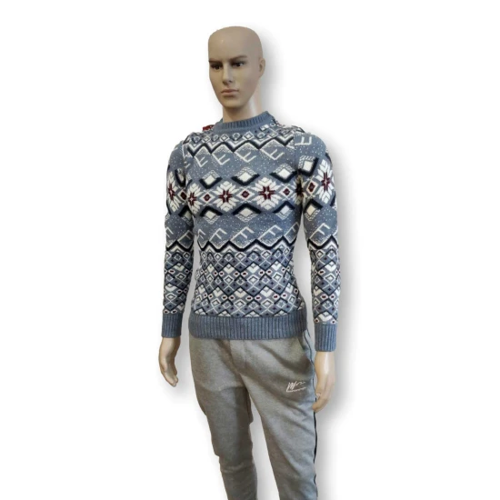 Vyriškas mėlynas megztinis Flake h4146 Premium