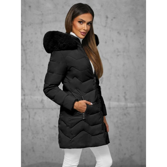 Juoda moteriška žieminė striukė Tamira