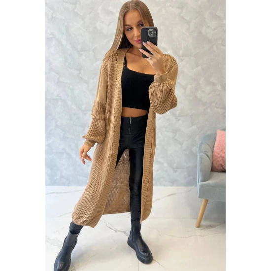 Moteriškas rudas kardiganas Longy Megztiniai