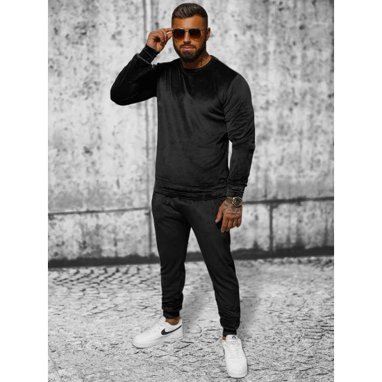 Juodas vyriškas veliūrinis komplektas Bill JS/8C1167/3 Premium