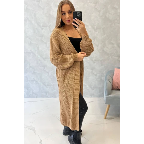 Moteriškas rudas kardiganas Longy Megztiniai
