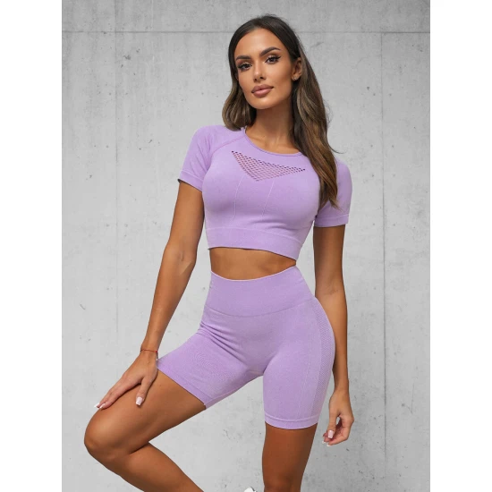 Moteriškas alyvinis dviejų dalių sportinis kostiumėlis Action O/SY2321