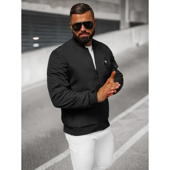 Vyriška juoda pavasarinė striukė Marko Vyriškos Striukės ir Paltai